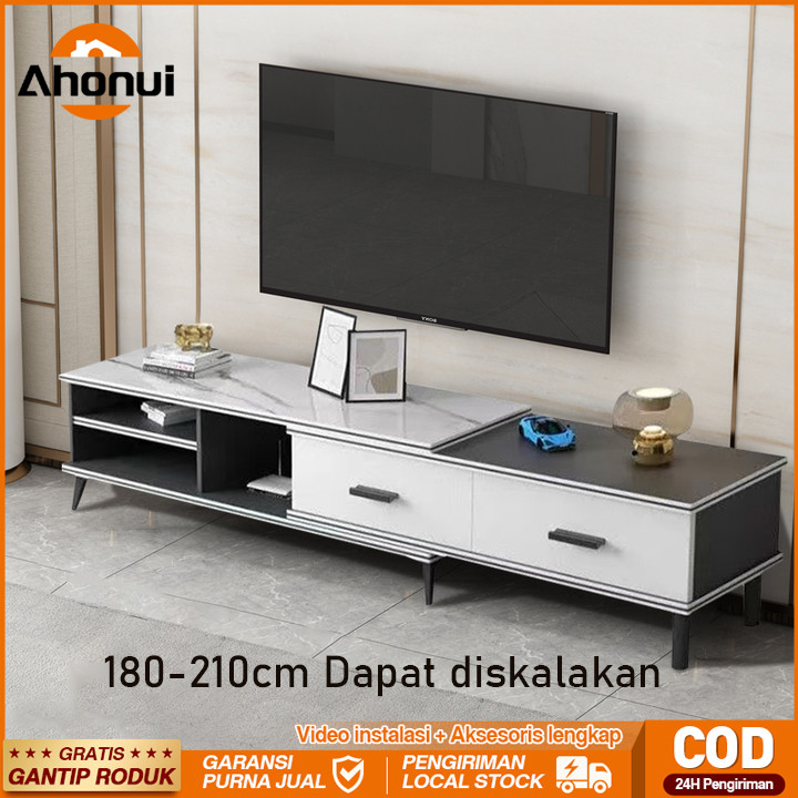 ⭐Bisa ditarik 180-210cm⭐Lemari TV / Meja TV / Rak TV /Lemari TV Teleskopik Apartemen Kecil Bermotif 
