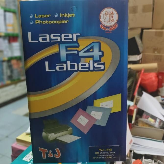 

new kertas stiker / label laser folio / f4 tom and jerry (1 pak / 25 pcs)