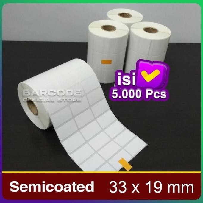 

new label stiker semicoat 33x19mm / 33 x 19 / 33x19 mm 3 line (1 slop)