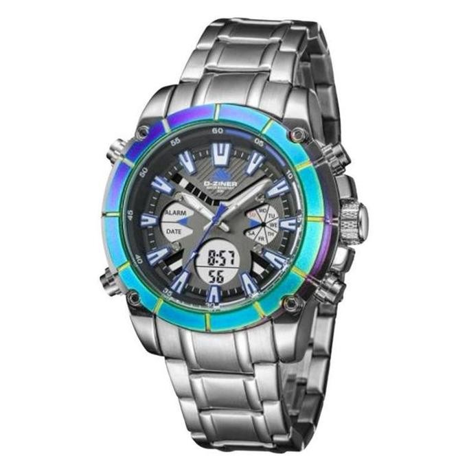 Grosir Diskon Dziner Jam Tangan Pria Double Time 8258 Tali Rantai Stainless Steel Original Water Res
