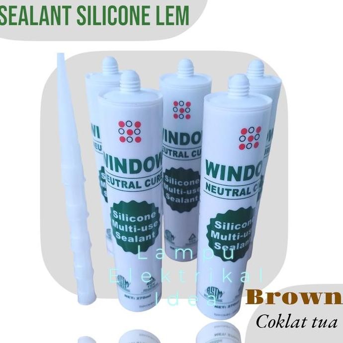 baru sealent silent kaca warna coklat gelap/ lem tube silicone dark brown