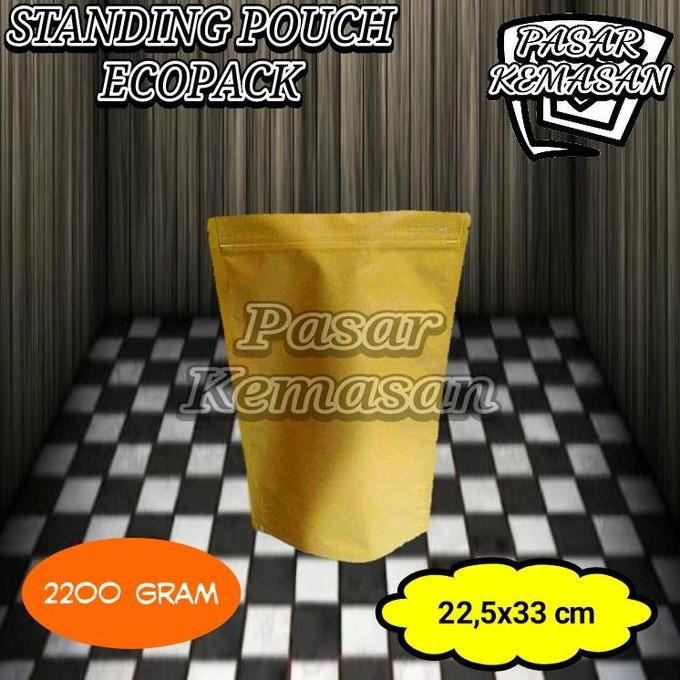 

Produk Baru!! STANDING POUCH ECOPACK 2200 GRAM ZIPPER KEMASAN KOPI-BUBUK-SNACK