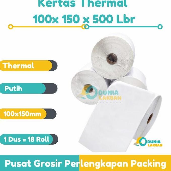 

new label bare murah 100 x 150 a6 kertas stiker thermal 500 pcs