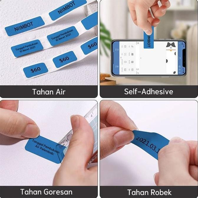 

new niimbot d101 stiker printer bagong lucu sakura tahan air label kertas