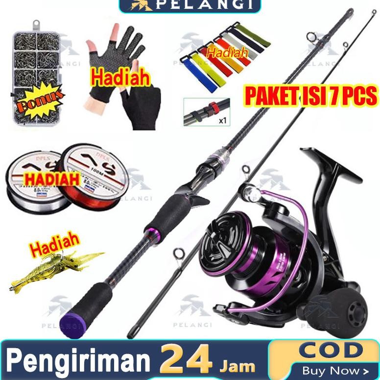 TERMURAH Set Pancing 1.8m/2.1m Joran Pancing 1000-4000 Reel Pancing 150M Senar Pancing Umpan Combo P
