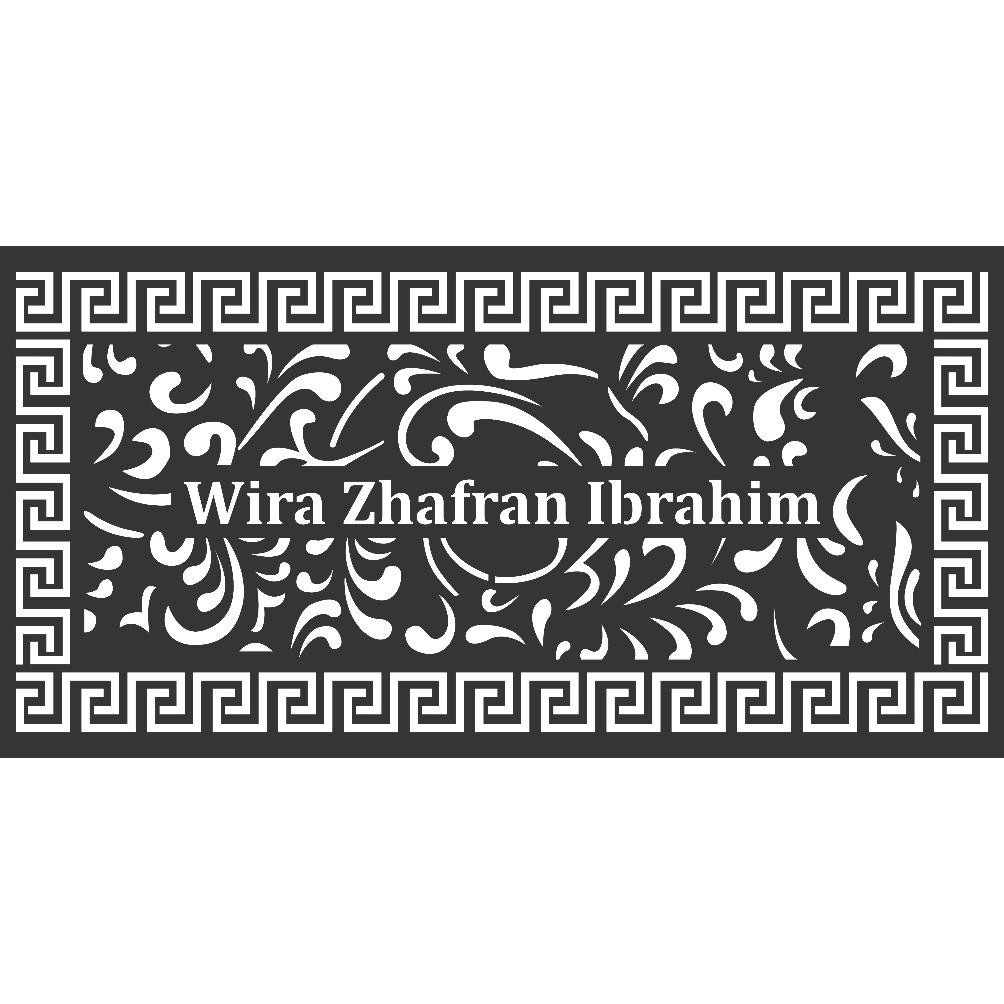 NEW KRAWANGAN PLAT BESI PAGAR CUTTING LASER CUSTOM NAMA UKURAN 60X80