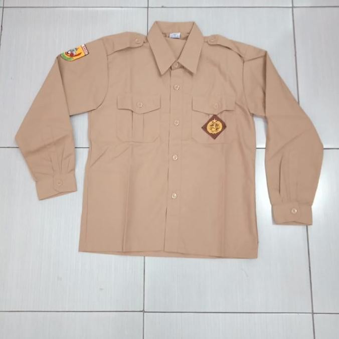 TERBARU - Baju Pramuka Tangan Panjang Laki2 SD SMP Size 13-14
