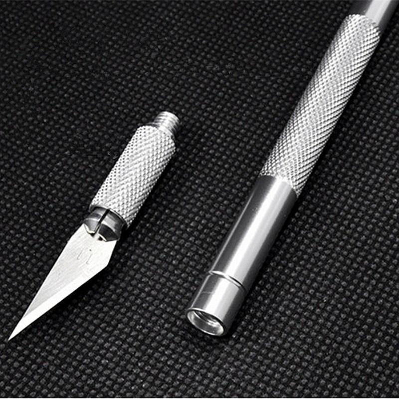 

Pisau Sayat Alat Kerajinan Bonsai Ukir Seni Hobby Crafting Art Knife Metal Handle / Pen Cutter Set