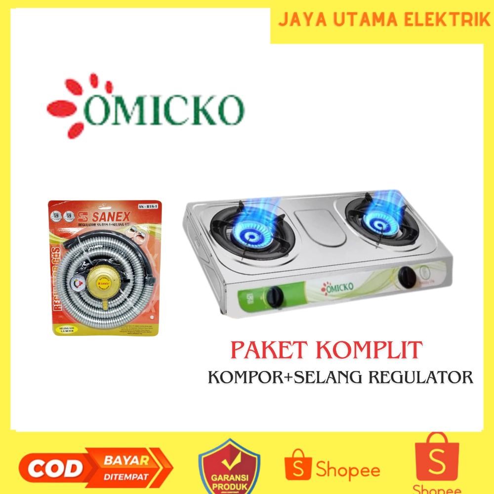 Kompor Gas OMICKO 2 Tungku Stainless SNI - Kompor Berkualitas/Kompor Gas OMICKO 2 Tungku