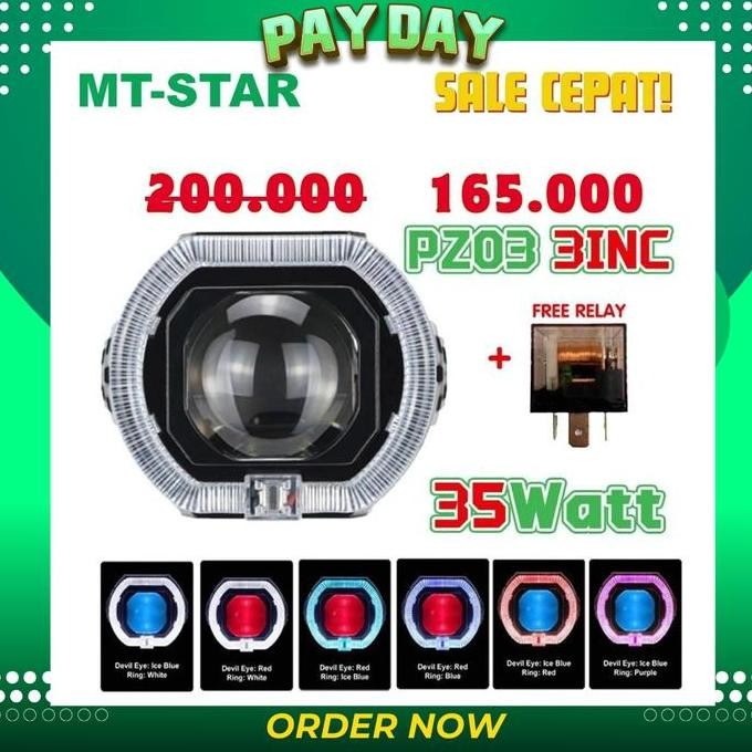 BEST MT-STAR PROJIE BILED MATRIX X1 3INCH PZ03 & PX03 2.5INCH NEW PRODUCT HIGH LOW PUTIH BODY BLACK 