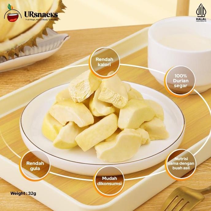 

Ready stok Terlaris URSNACKS Freeze Dried Durian - Snack Keripik Durian Kering 32gr Termurah