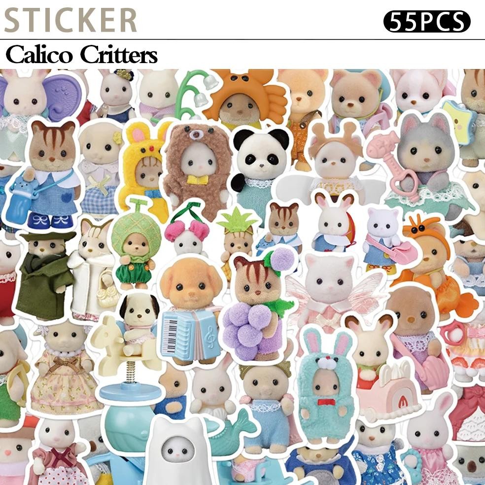 

55Pcs Calico Critters Stickers Laptop Scrapbook Decoration Graffiti Decals Skateboard Laptop Waterproof Sticker