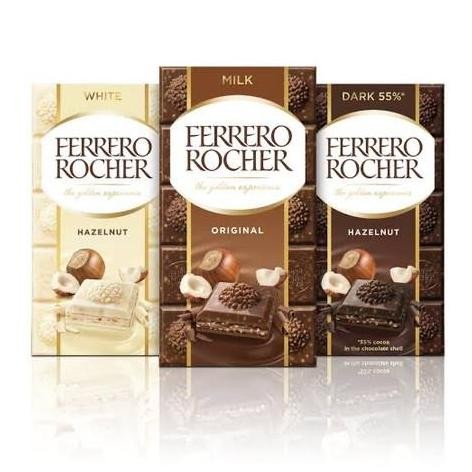

Grosir Ferrero Rocher Tablet Chocolate 2 Variants 90Gr