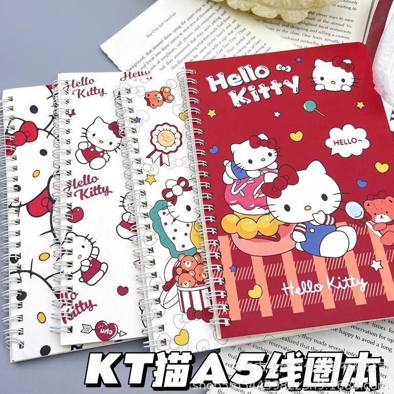 

2024 New One Set Of 4 Books Sanrio Hellokitty Cartoon Notebook A5 Coil Notebook Student Notebook Cartoon Cute Notebook Wholesale