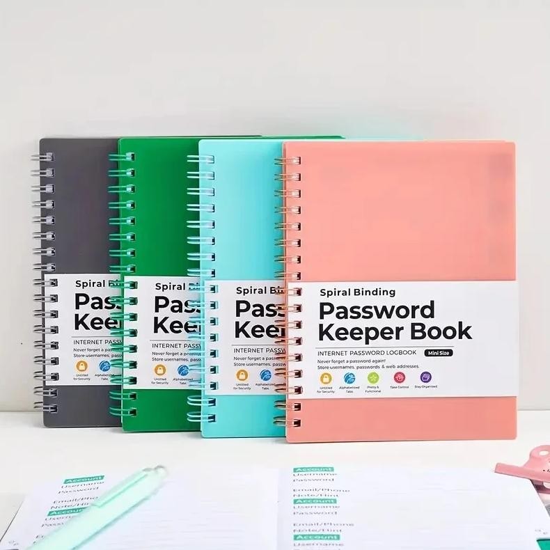 

Mini Spiral Password Keeper Book Notepad Secure & Organized Notebooks Notebook Diary Writing Pads Office School Supplies