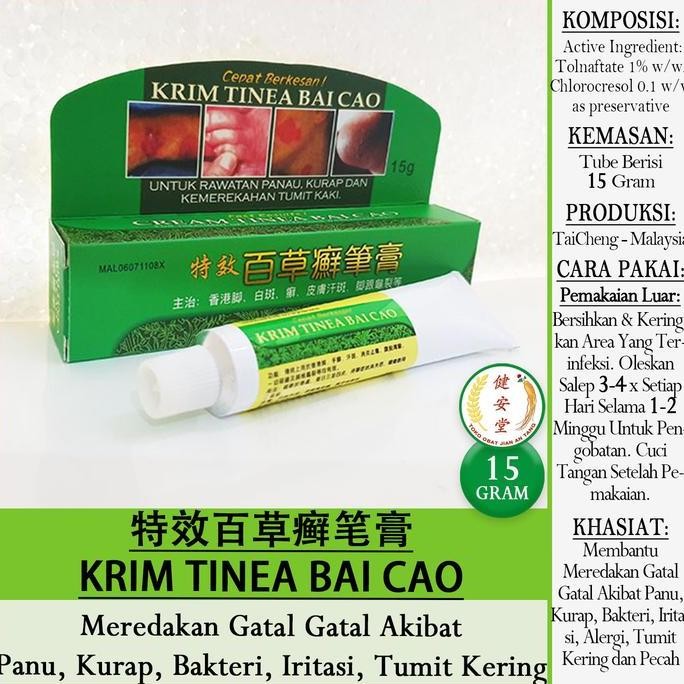 hanya disini] SALEP KULIT TINEA BAI CAO [] 15gr u.Gatal-Bakteri-Tumit Kering