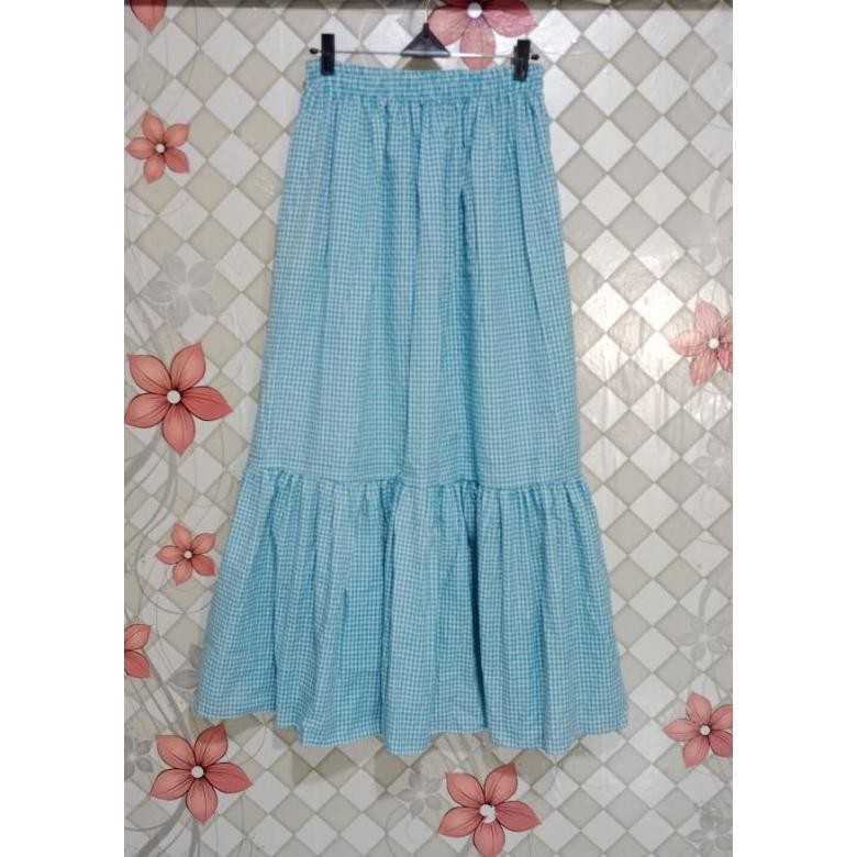 YZ Rok Serut  Bahan Katun Kotak/Rok Remaja Terbaru /Kekinian