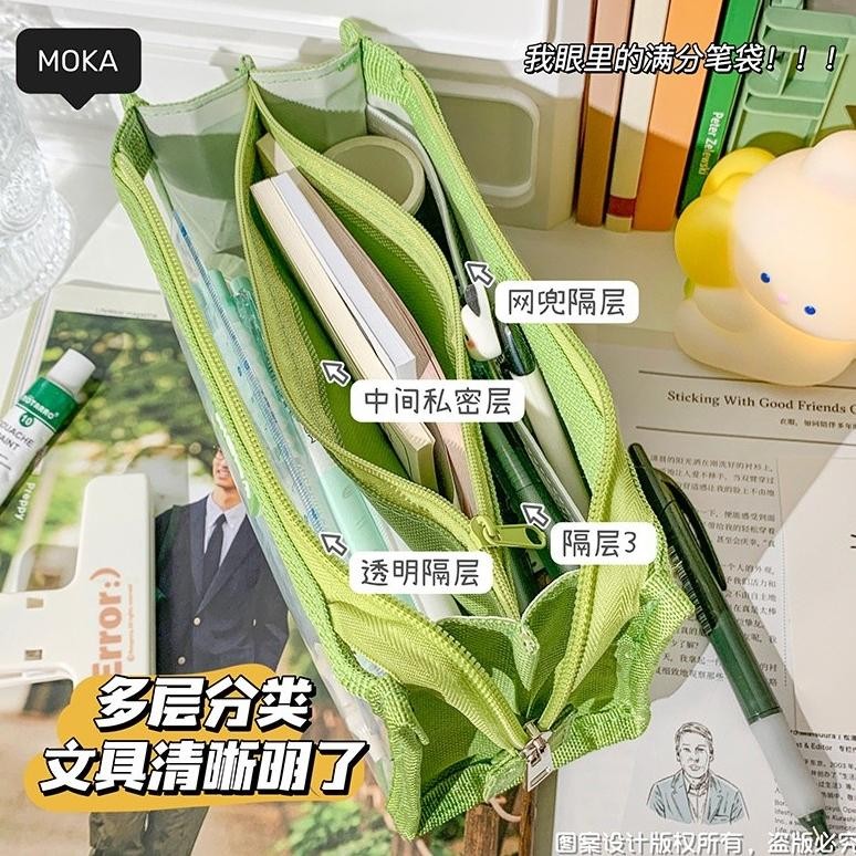 

Gd-12 Winzige Kotak Pensil Transparan Aesthetic Pencil Case Large Tempat Pensil Pen Pouch Lucu Stationery Organizer Pink School Stuff