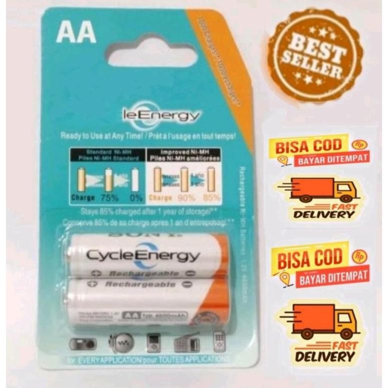 Battery Sony AA Rechargeable Bisa Di Cas Ulang kapasitas 4600Mah Baterai SONY A2/AA