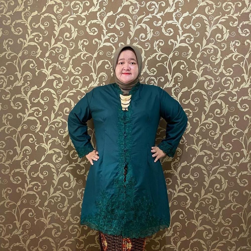 YZ Kebaya Encim  Tunik Jumbo Bordir Senada LD 130cm Dan 140cm  Modern Terbaru Lengan Panjang