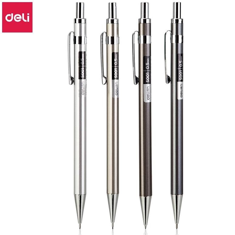

High Quality Deli Mechanical Pencil Full Metal 0.5Mm/0.7Mm For Professional Painting And Writing School Supplies Stationery Pens