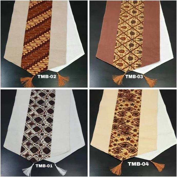 Grosir "Zira" Taplak Meja Panjang Batik, Taplak Meja Dua Lapis Tenun Batik