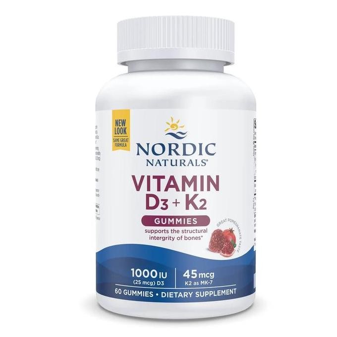 Terlaris Nordic Vitamin D3 + K2 Gummies Pomegranate 60 Gummies SALE