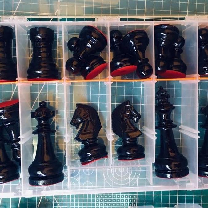 Miliki Heavy King Sapodilla Premium Chess Set +Board+Boxes-Catur Kayu Sawo