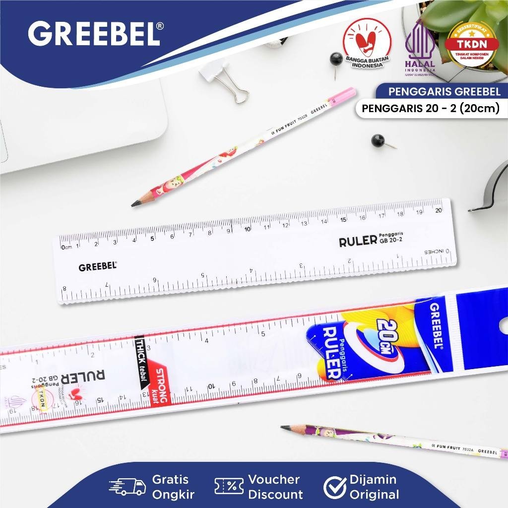 

GREEBEL PENGGARIS PLASTIK / ALAT UKUR / PENGGARIS PANJANG / PLASTIK RULER 20CM-2