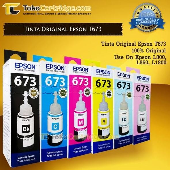 TERMURAH - Tinta Epson 673 T673 Original Tinta Printer Epson L800 L805 L850 L1800