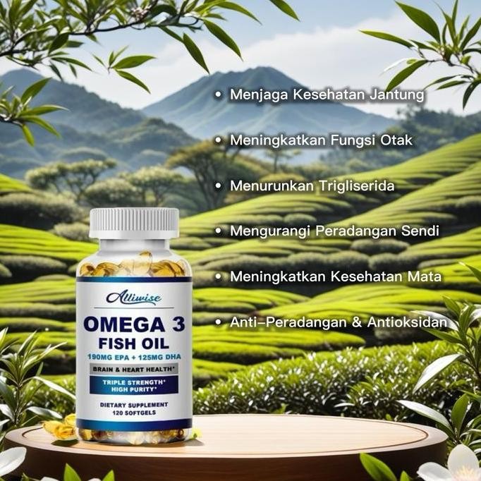 

Terlaris Vitamin Omega 3 Fish Oil 190Mg Epa + 125Mg Dha Brain & Heart Health Minyak Hati Ikan Kod Antioksidan Kesehatan Jantung Otak 120 Capsules