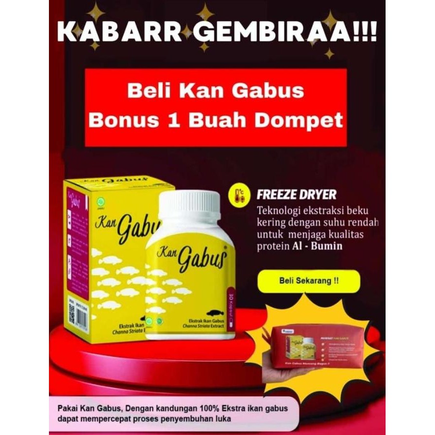 

Terlaris Kan Gabus 30 Kapsul - Vitamin Albumin Extrak Ikan Gabus Untuk Kesehatan
