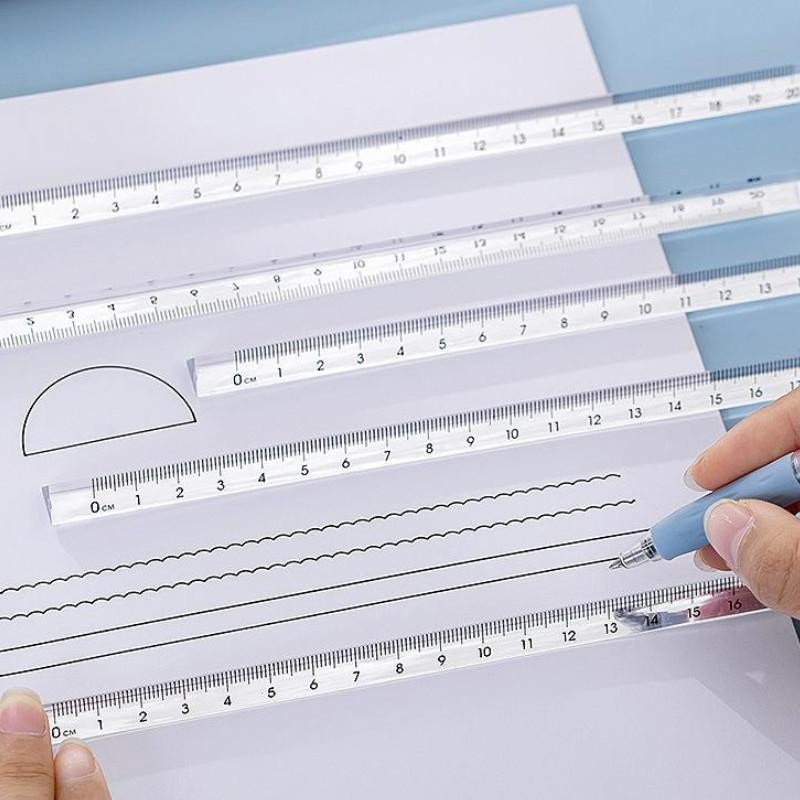 

Penggaris Kristal Segitiga 20Cm Triangle Shape Ruler Crystal Measuring Ruler Study