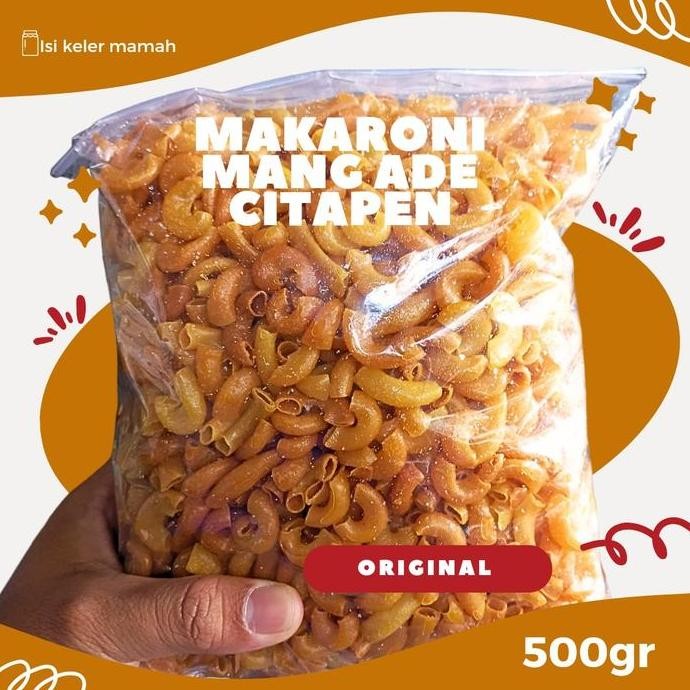 

HIW MAKARONI MANG ADE CITAPEN ASLI TASIKMALAYA 500GRAM PEDAS GURIH KERIUK Food Makroni Snack Cemilan Keripik Makanan Jajanan Goreng Asin