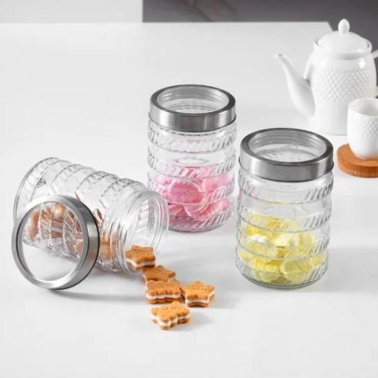 TERMURAH - Krishome Set Toples Kaca isi 3 Pcs. set toples kue