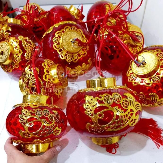 Lampion Rentet Fu / Lampion LED rentet Ikan Hoki / Lampu Lampion Hoki