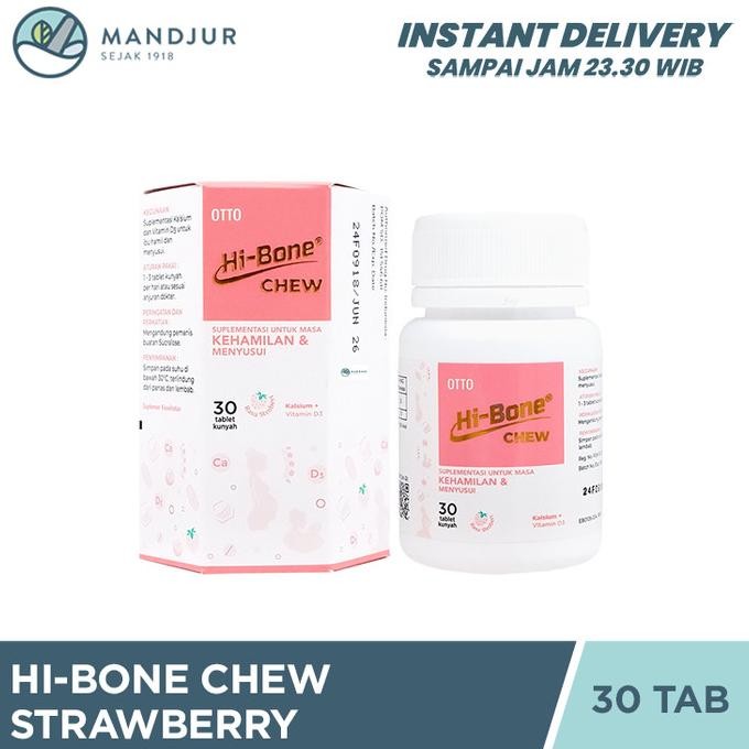 Terlaris Hi-Bone Chew Strawberry 30 Tablet - Suplemen Ibu Hamil dan Menyusui SALE