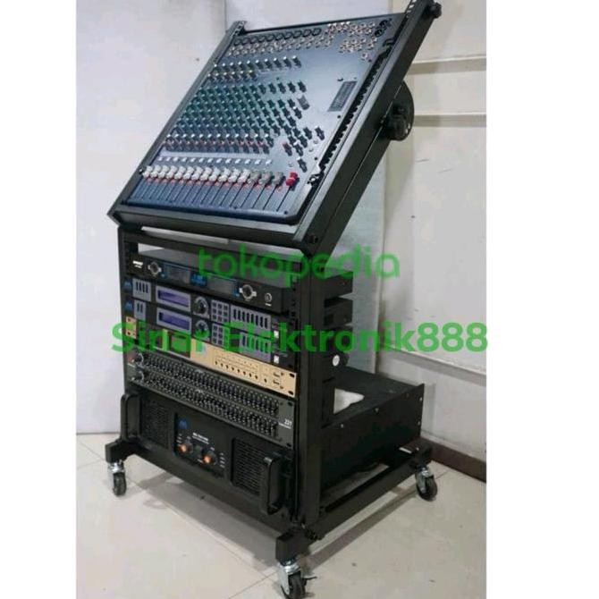 Rack Power 10 U + Mixer Audio / Rak Tempat Acc Sound System New Stok