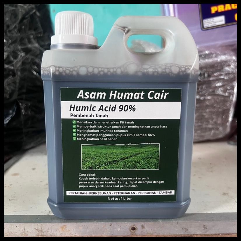 ASAM HUMAT CAIR PLUS | ASAM HUMAT 90% | HUMIC ACID 1 LITER PUPUK PEMBENAH TANAH ORGANIK