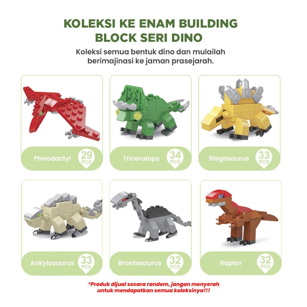 One Best Art - Nano Block Model Dinosaurus / Mainan Lego Jurassic World Pterodactyl / Triceratops/St