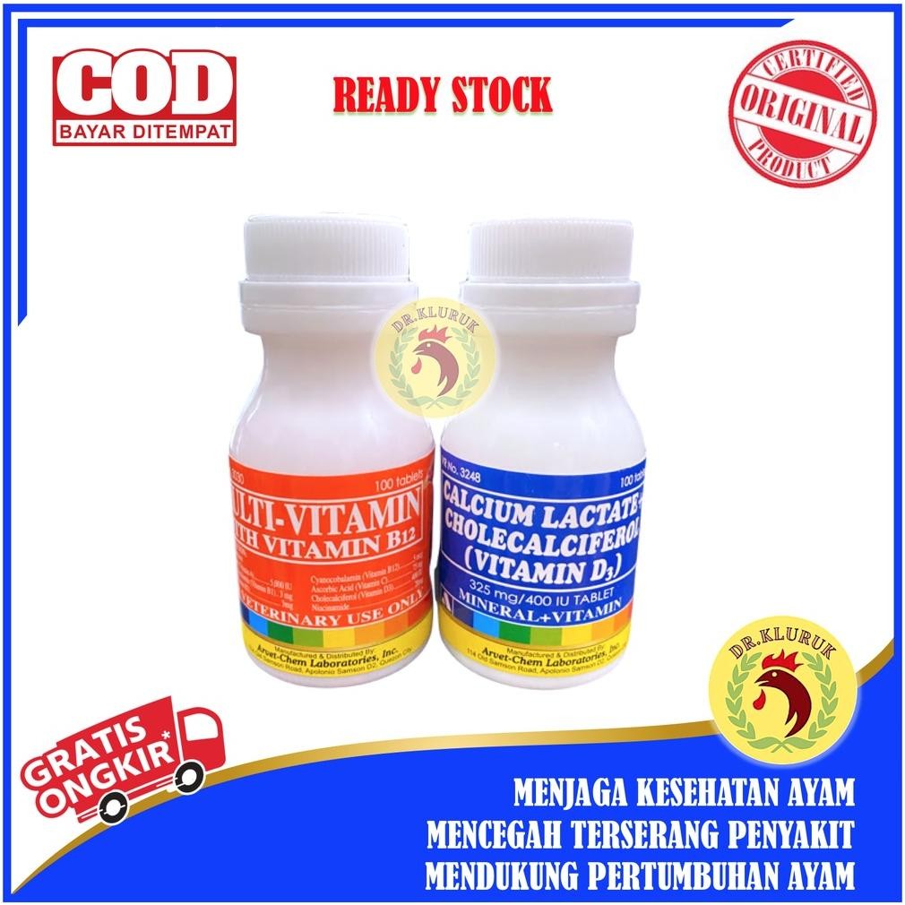 Terlaris Paket Multivitamin & Calcium Lactate Import Ayam Bangkok Filipina Terbaru
