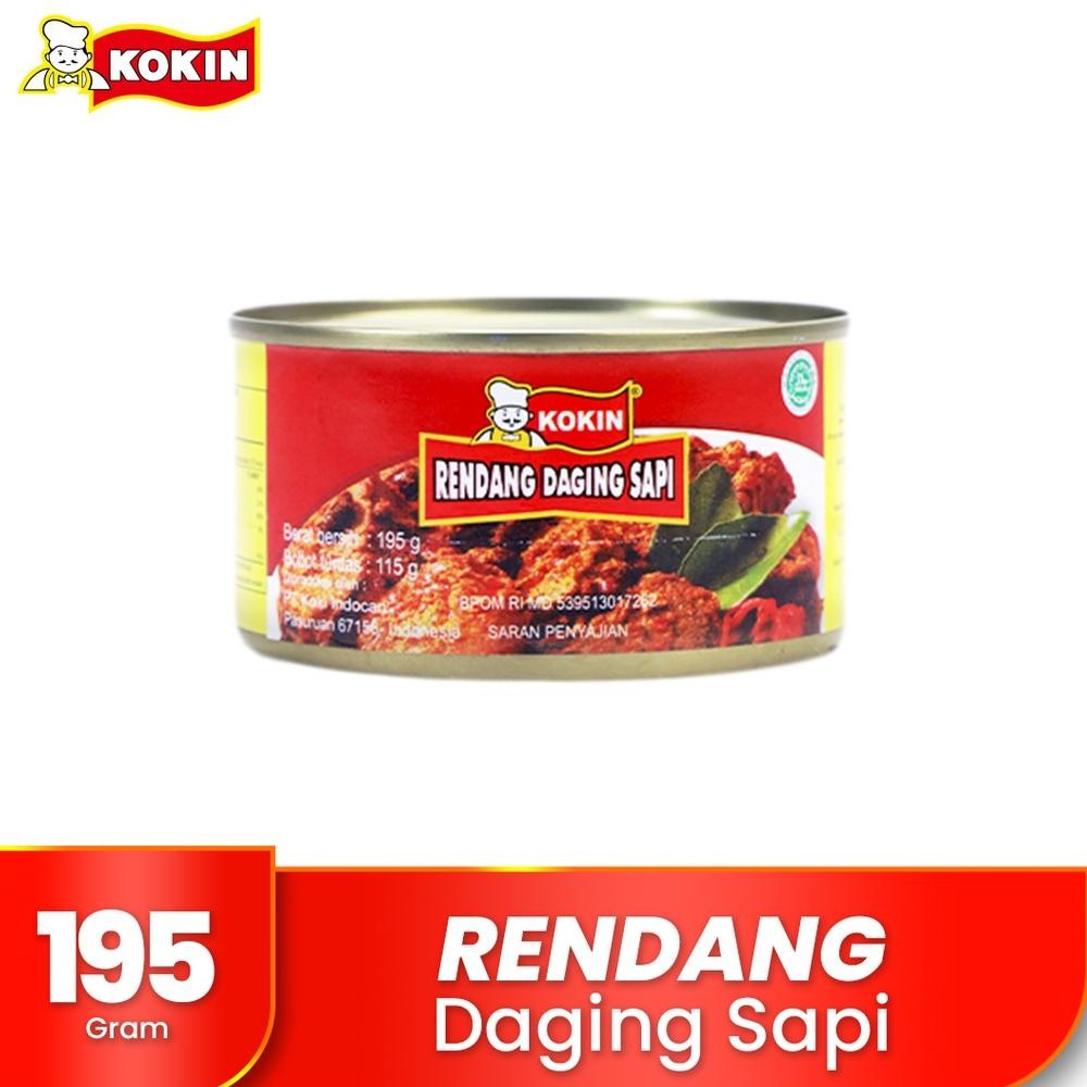 

Rendang Daging Sapi Makanan kaleng Instan Siap Saji Halal 195gr - Kokin nUg