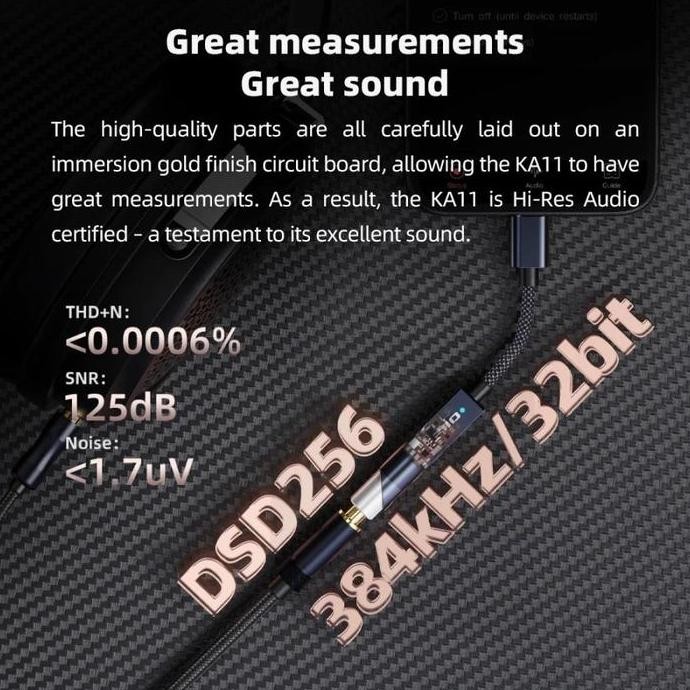 Fiio Ka11 / Ka-11 / Ka 11 Portable Dac & Headphone Amp In Adapter New Stok