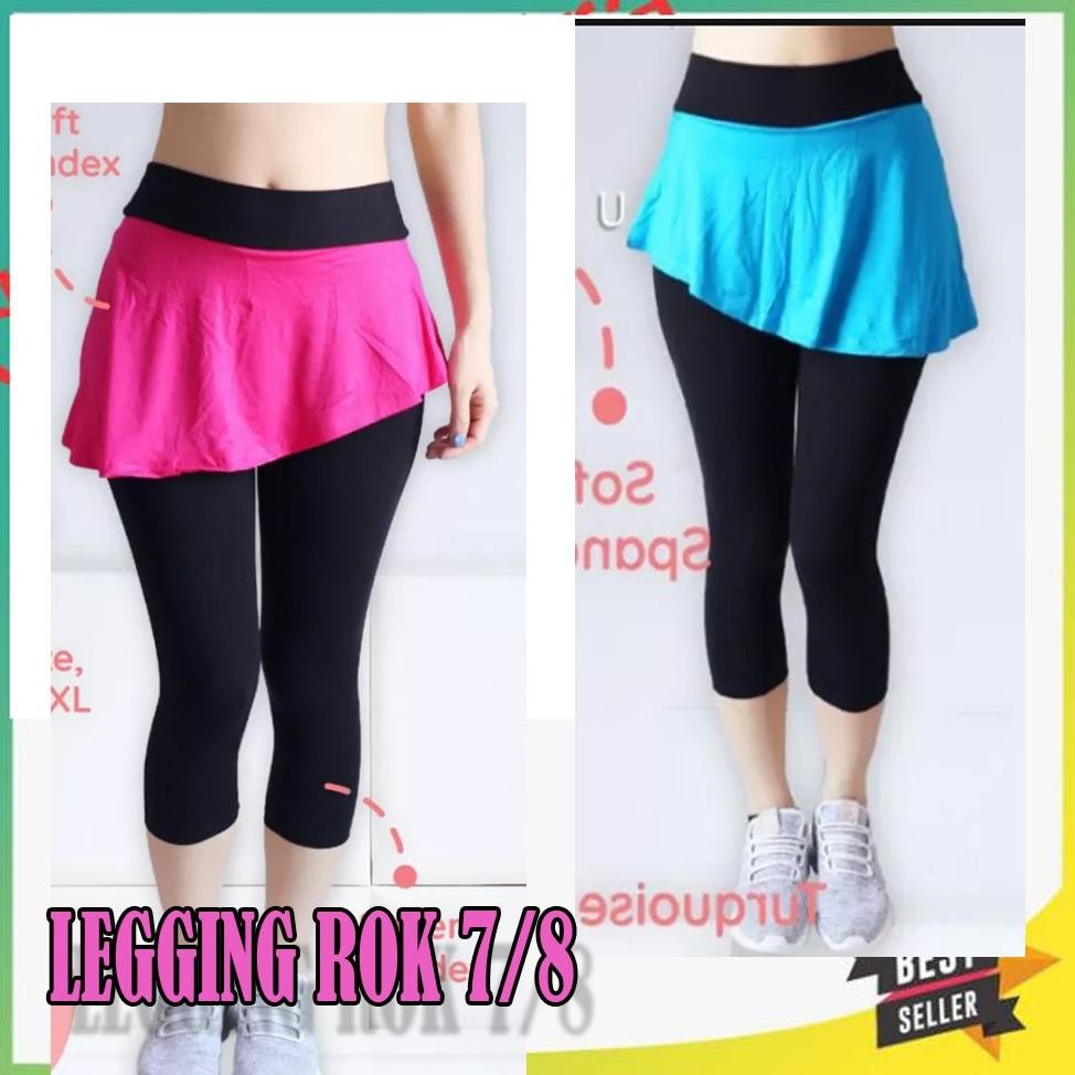 Legging Senam 7/8 Model Rok Miring / Legging Senam Terbaru