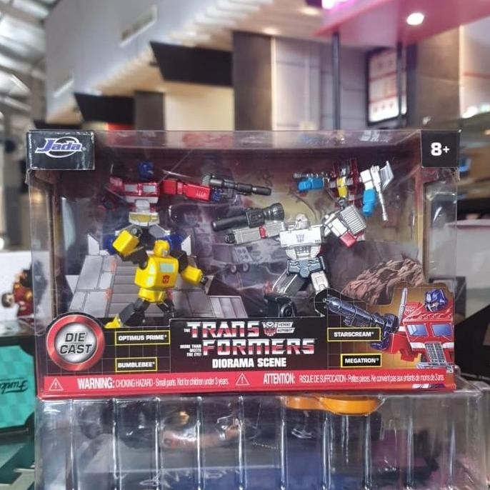 Jada Metalfigs Transformers Diorama Scene Optimus Prime and Bumblebee