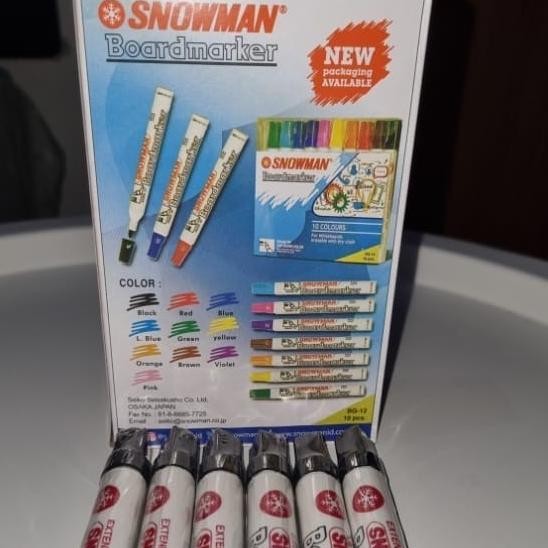 

RB ISI 6 Pcs Spidol Whiteboard Snowman BG 12 HITAM