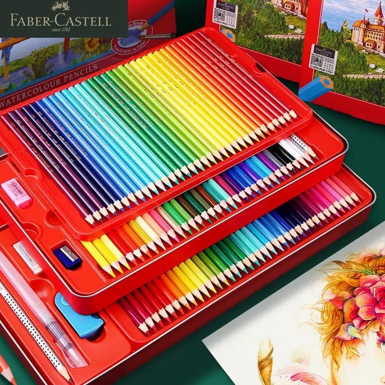 

Faber-Castell New 50/100Color Set Professional Oil Wood Colored Pencils Tin Box Sketch Drawing Pencil For Painting Art Supplies