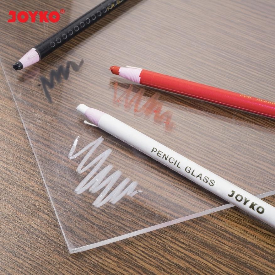 

RB Pensil Kaca JOYKO PG 100 / Pencil Glass PG-100 / Dermatograph PG100 Biru Hijau Hitam Kuning Merah Putih 1 PAK ( 12 PCS )