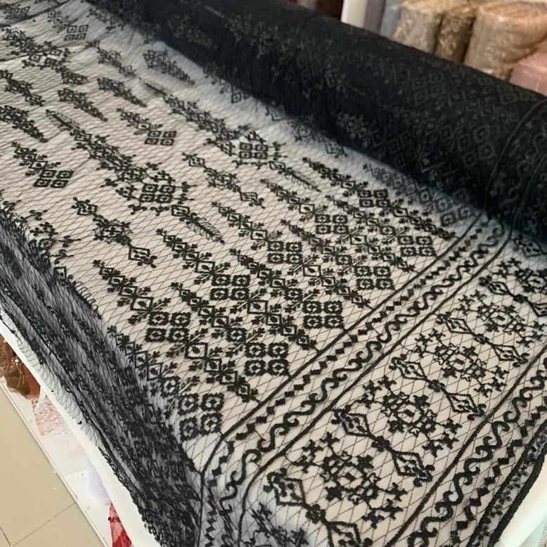 SY kain tulle bordir soft panel motif etnik sumba. Terbaru..