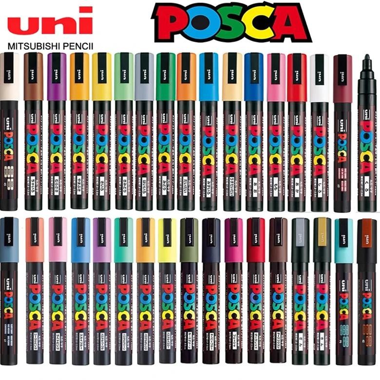 

Uni Posca Full Set Acrylic Paint Markers Pens Pc-1M Pc-3M Pc-5M 7/8/12/15/24/29C For Rock Painting,Frabric,Glass/Metal,Graffiti